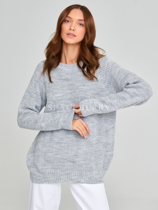 Женский вязаный свитер оверсайз, джемпер